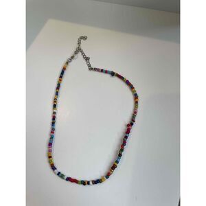 Beach Me Out Multicolor 2000s Beaded Choker Star Detail Adjustable Necklace